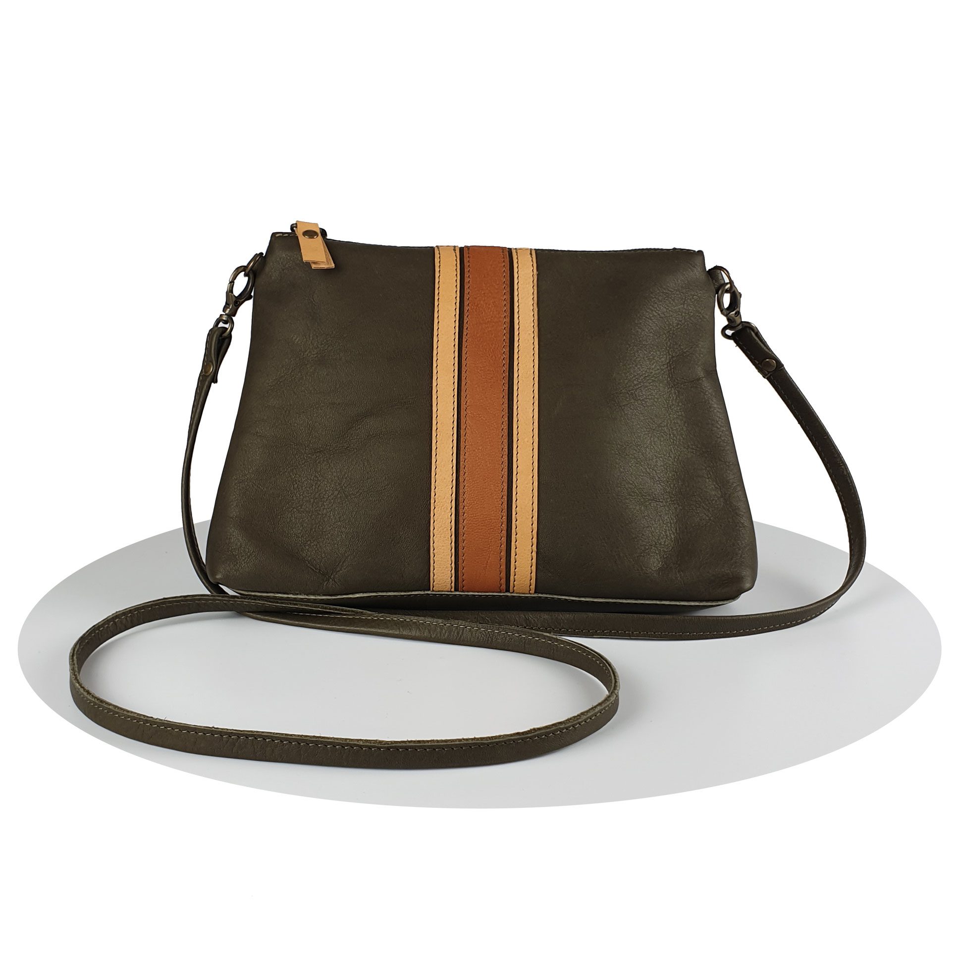 mireille-daelman-handmade-leather-bags-retro-stripes-kate-olijfgroen-oker-2