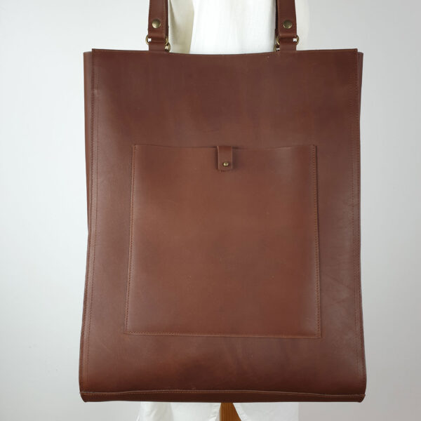 tas lauren bruin leder ingezoomd